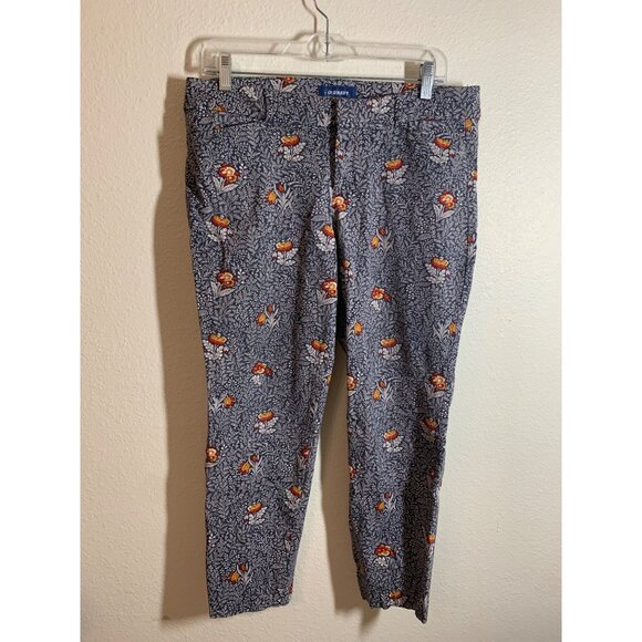 Old Navy Pixie Mid Rise Printed Capri Denim Jeans Womens Size 12 Regular AC10 - Picture 1 of 5